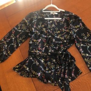 Floral wrap blouse shirt by Loft
